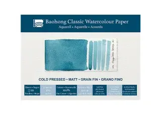Akvarelový blok Baohong Classic 15x21cm cold pressed 300g