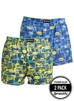 Meatfly pánské boxerky Agostino Yellow/Blue Comics | Žlutá | Velikost XL