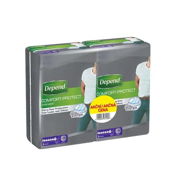 DEPEND Normal duopack pánské inkotinenční kalhotky velikosti L/XL 2 x 9 kusů