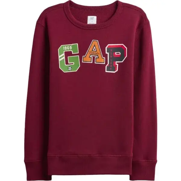 GAP V-FA LOGO CREW Chlapecká mikina, červená, velikost