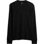 GAP V-FRCH LS WAFFLE MINI LOGO CREW Pánské tričko, černá, velikost