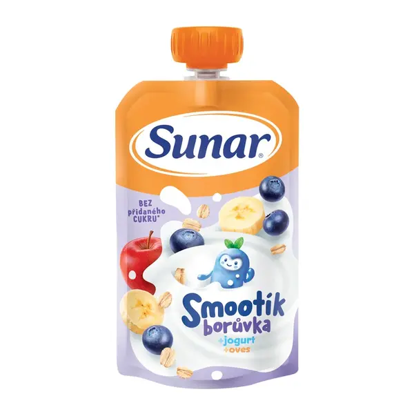 Sunar Smootík Borůvka, jogurt, ovesné vločky kapsička 120 g