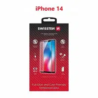 Tvrzené sklo Swissten Full Glue, Color Frame, Case Friendly pro Apple iPhone 14, černá