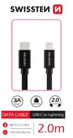 Datový kabel Swissten Textile USB-C/Lightning 2m, černá