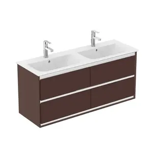 Ideal Standard Connect Air - Skrinka pod dvojumývadlo 120 cm, matná hnedá/matný biely lak E0822VY