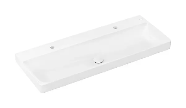 Hansgrohe Xelu Q - Umyvadlo 120x48 cm, bez přepadu, 2 otvory pro baterii, SmartClean, bílá 61044450