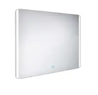 Nimco Zrcadla - Zrcadlo v rámu s LED osvětlením, 90x70 cm, hliník ZP 17004V