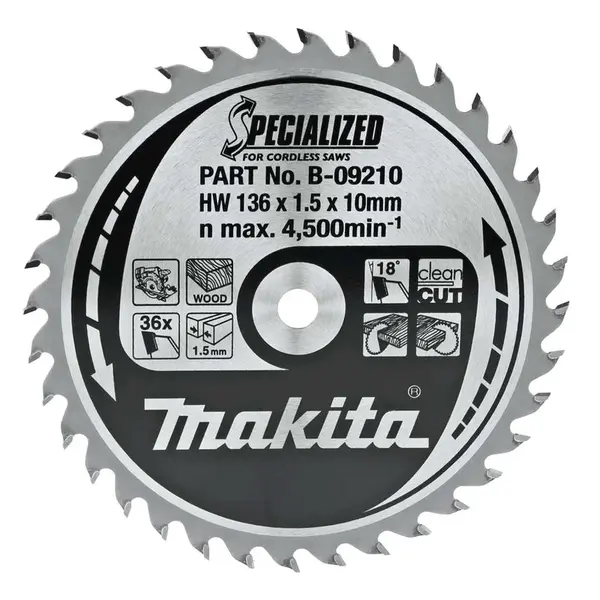 Makita Príslušenstvo - Pílový kotúč na drevo, 136x10 mm, 36 zubov B-09210