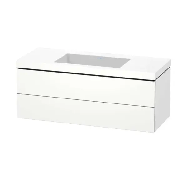 Duravit L-Cube - Skrinka s umývadlom, 50x120x48 cm, 2 zásuvky, biela mat LC6929N1818