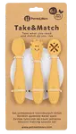 PETITE&MARS Set silikonových tréninkových lžiček Take&Match Intense Ochre 6m+ 3 ks