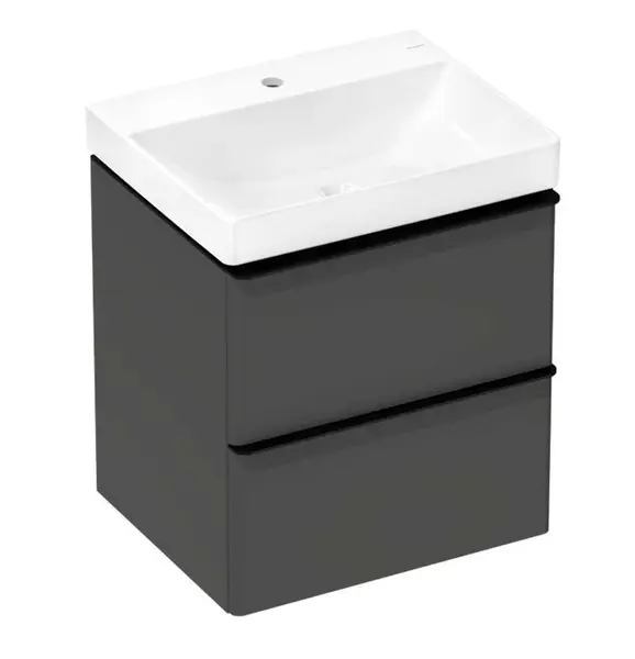 Hansgrohe Xelu Q - Skrinka s umývadlom, 63x58x50 cm, 2 zásuvky, matná sivá/matná čierna 54372670
