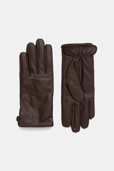 Kožené rukavice Medicine hnedá farba