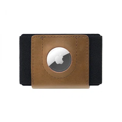 Kožená peněženka FIXED Tiny Wallet for AirTag z pravé hovězí kůže, hnědá
