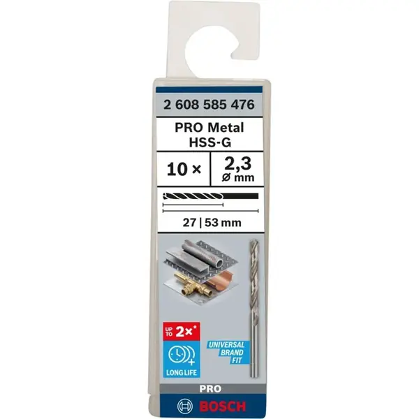 Bosch Příslušenství - Sada vrtáků do kovu, 2,3x53 mm, 10 ks 2608585476