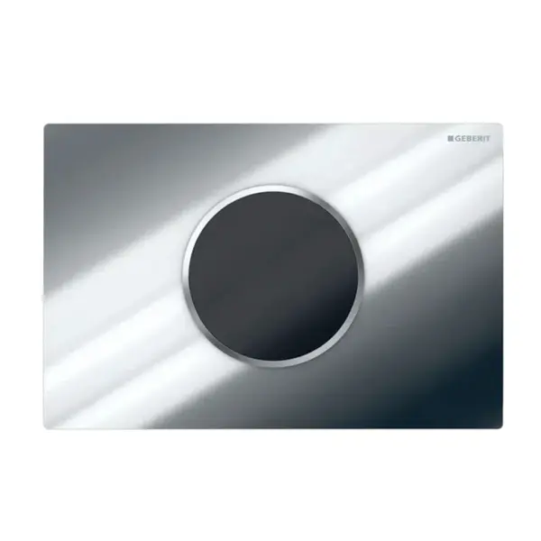 Geberit Sigma10 - Elektronické ovládání splachování, bateriové napájení, lesklý/matný chrom 115.908.KH.6