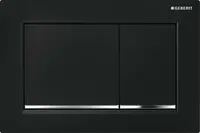 Geberit Omega20 - Ovládací tlačítko splachování, černá/lesklý chrom 115.080.KM.1