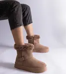 Gemre Brown insulated snow boots adorned with fur Iglesia