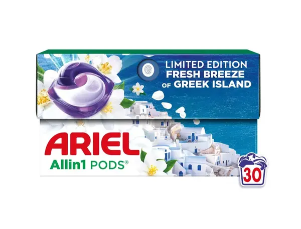 Ariel Fresh Breeze Of Greek Island Allin1 kapsle na praní 30 ks