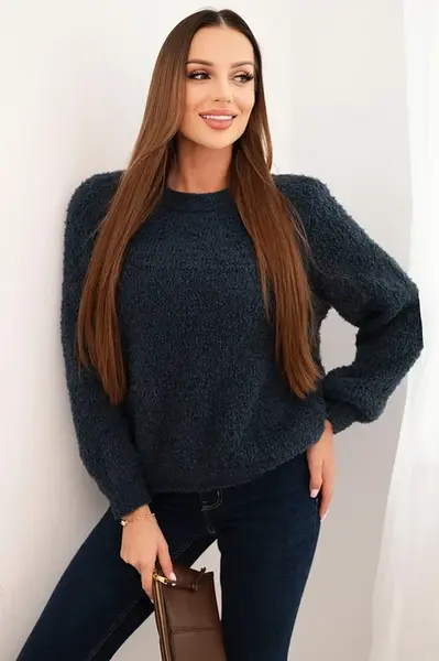 Kesi Włoski Svetr dámský z měkkého mohairu granátový