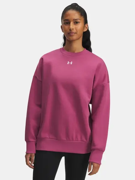 Dámská mikina Under Armour UA Rival Fleece OS Crew-RED - Dámské