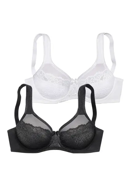 PETITE FLEUR Zmenšujúca podprsenka  čierna / biela