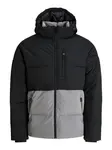 JACK & JONES Zimná bunda  sivá / čierna