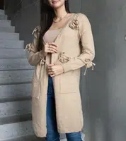 Gemre Long Beige Cardigan Lira