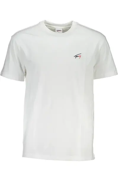 TOMMY HILFIGER WHITE MEN'S SHORT SLEEVE T-SHIRT
