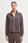Mikina EA7 Emporio Armani dámská, hnědá barva, hladká, AF12643.7W000191
