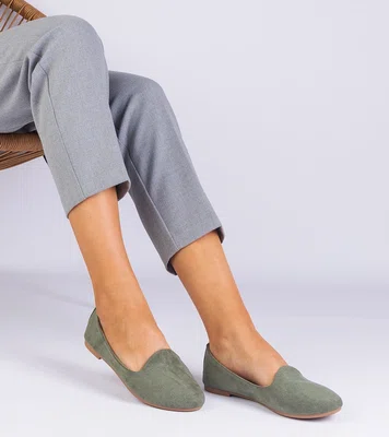 Gemre Green classic eco-suede ballet flats Valensia