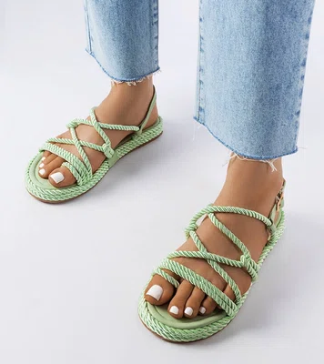 Gemre Green braided sandals Burwell