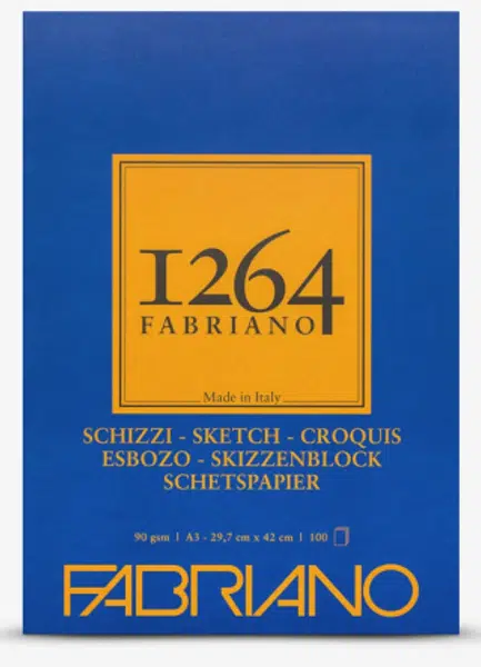 Skicák Fabriano Schizzi 1264 lepený 90g A3