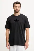Bavlněné tričko adidas Originals Oversize Tee pánské, černá barva, s potiskem, JW5913