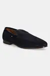 Semišové mokasíny Tommy Hilfiger TH FLEXIBLE SUEDE LOAFER pánské, tmavomodrá barva, FM0FM05496