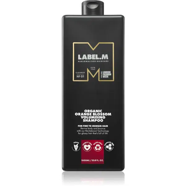 label.m Organic Orange Blossom Volumising Shampoo přírodní šampon pro objem vlasů 1000 ml