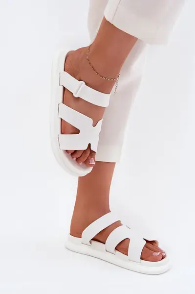 Boto Gumové Dámské Pantofle S Páskem Bílé Tavirae