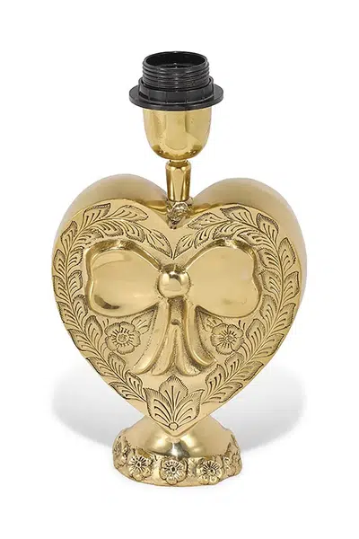 Podstavec pro stolní lampu Doing Goods Bubbly Heart 26 cm žlutá barva