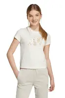 Dětské bavlněné tričko adidas béžová barva, KC5450
