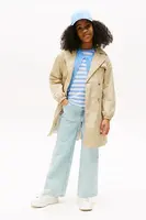 Kabát Tommy Hilfiger béžová barva, KG0KG08730