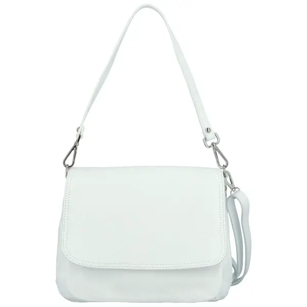 Dámská kožená crossbody kabelka bílá - Delami Madleen