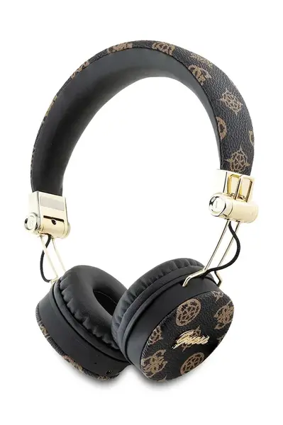 Bezdrôtové slúchadlá Guess Peony Script Round Shape čierna farba