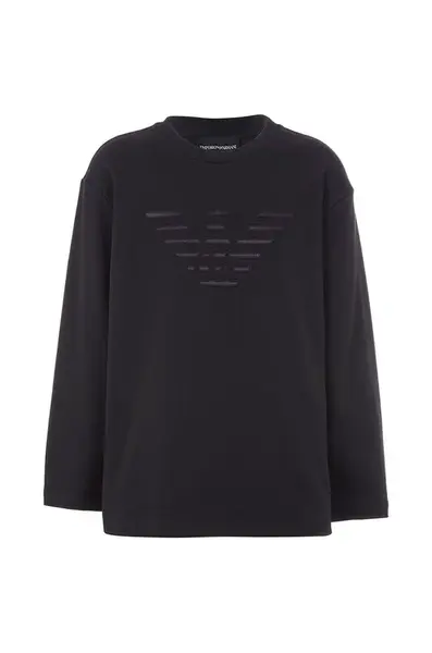 Detská bavlnená košeľa s dlhým rukávom Emporio Armani