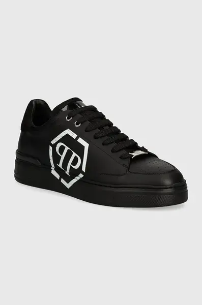Philipp Plein Kožené tenisky Philipp Plein Lo-Top Hexagon