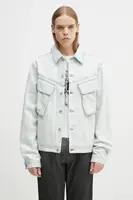 Rifľová bunda Marcelo Burlon Bleach Denim Cargo Jacket Light Blue No