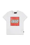 Dětské bavlněné tričko Lego LWTANO 631 bílá barva, s potiskem, 12011363