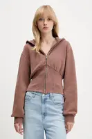 Mikina Guess Originals dámská, hnědá barva, s kapucí, melanžová, W5BQ29 K4110