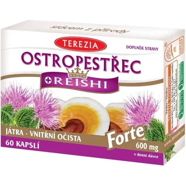TEREZIA OSTROPESTŘEC + REISHI FORTE 60 CAPS Bylinný doplněk, , velikost