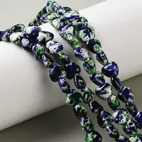 Spray Printed Synthetic Turquoise Beads Strands