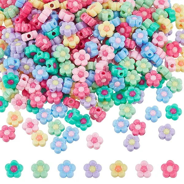 300Pcs Two Tone Opaque Acrylic Beads
