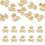 10Pcs Brass Micro Pave Clear Cubic Zirconia Charms